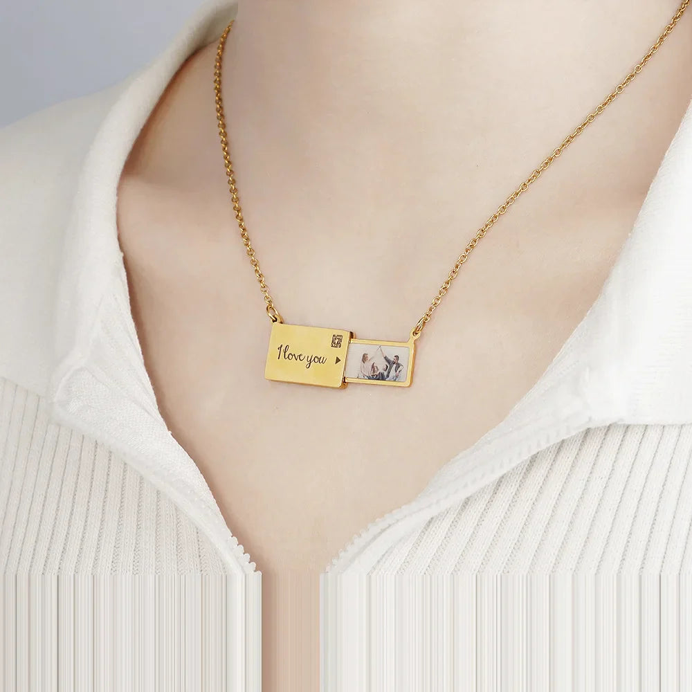 Collier enveloppe « Lettre d'amour » – Un souvenir éternel (Personnalisable)