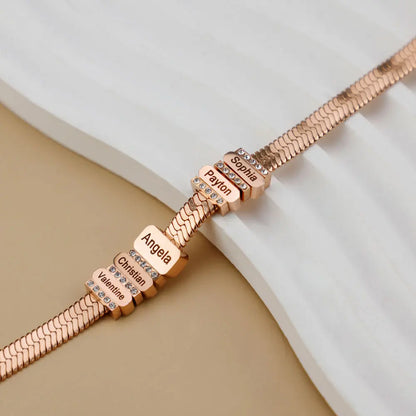 Bracelet « Source d'Amour » – La Force de la Famille au Poignet (Jusqu'à 8 Prénoms)
