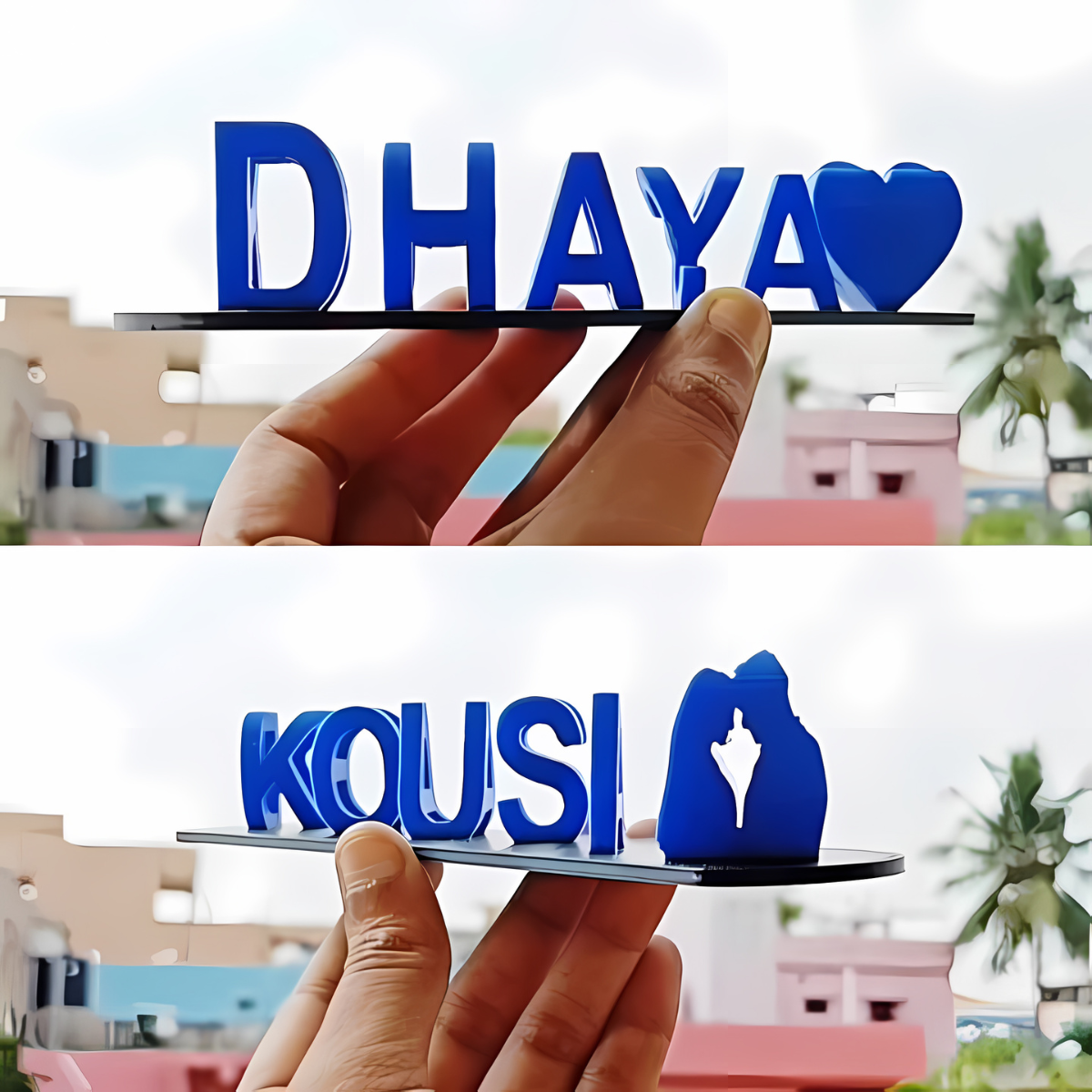 Prénoms Doubles en 3D Personnalisés
