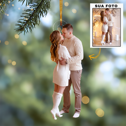 Adorno de pareja - Adorno de Acrílico con foto personalizada - Compra 2 y Llevas 3 + Envío Gratis