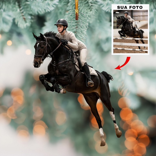 Ornement en Acrylique Cheval de Selle avec Photo Personnalisée - 2 Achetés = 1 Offert + Livraison Gratuite