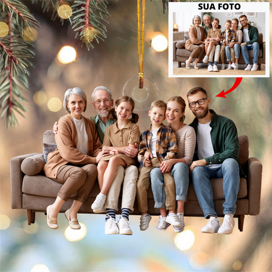Adorno de foto personalizado familiar - Regalo de Navidad para abuela, abuelo y familiares