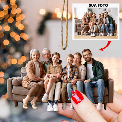 Adorno de foto personalizado familiar - Regalo de Navidad para abuela, abuelo y familiares