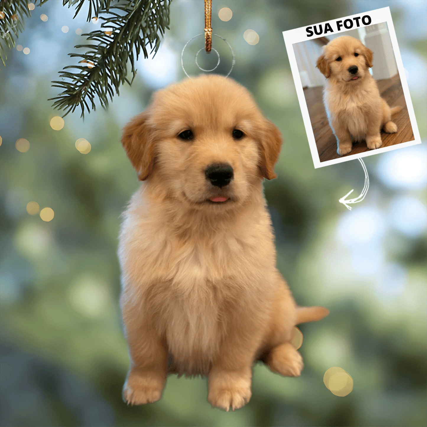 Adoro a mi mascota - Adorno de mica con foto personalizada - Regalo de Navidad para amantes de las mascotas, amantes de los perros, amantes de los gatos