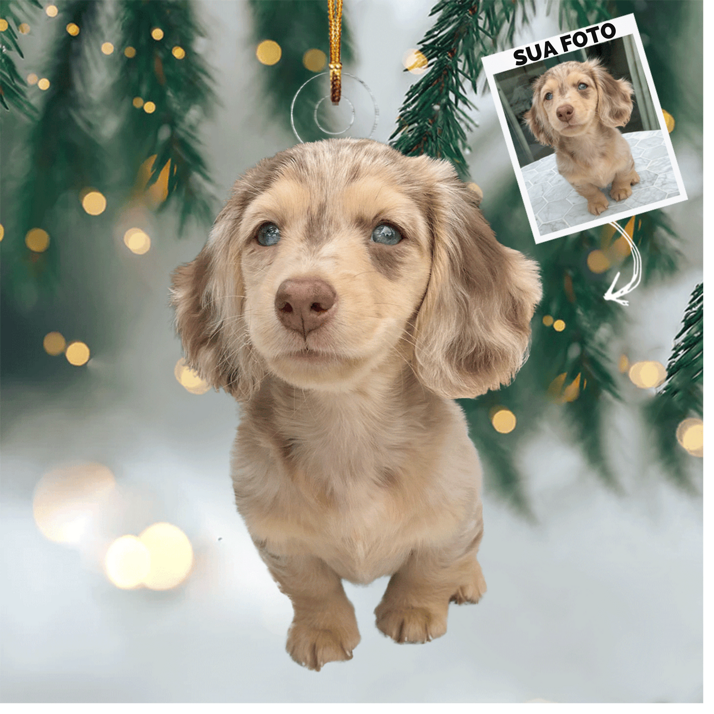 Amigo de 4 Patas - Adorno de acrílico personalizado con foto - Regalo de Navidad para amantes de mascotas, amantes de perros, amantes de gatos