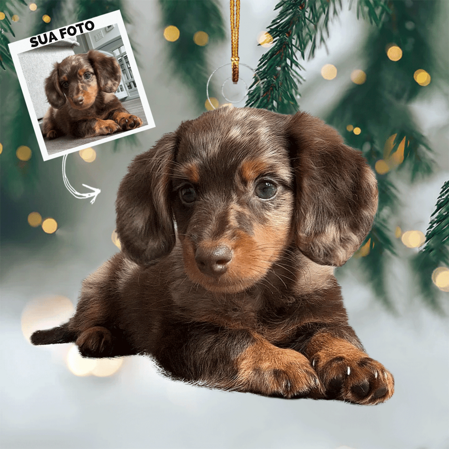 Amigo de 4 Patas - Adorno de acrílico personalizado con foto - Regalo de Navidad para amantes de mascotas, amantes de perros, amantes de gatos