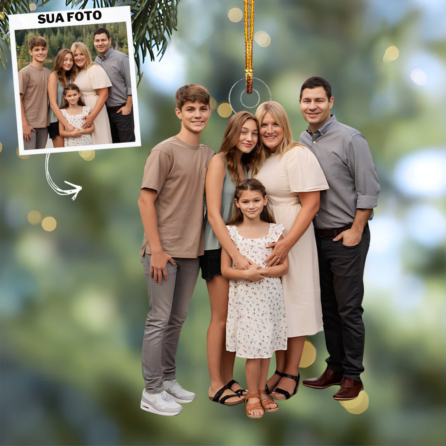 Adorno de Foto Personalizado Familia Navidad - Compra 2 y Llévate 3