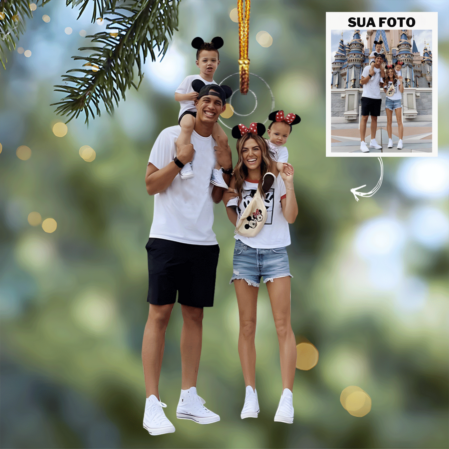 Mi Familia - Adorno de Acrílico con Foto Personalizada - Compra 2 y Llévate 3