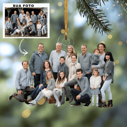 Adorno de Foto Personalizado Familiar - Regalo de Navidad para Miembros de la Familia