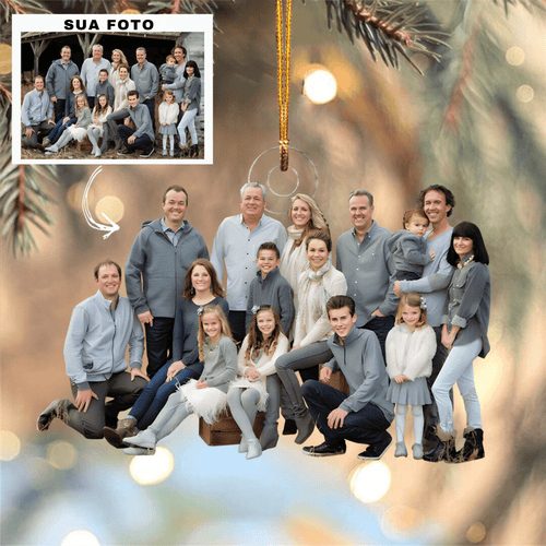 Adorno de Foto Personalizado Familiar - Regalo de Navidad para Miembros de la Familia