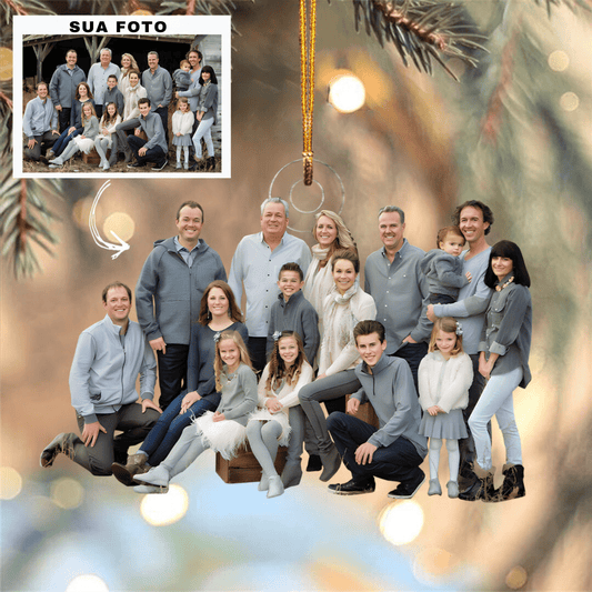 Adorno de Foto Personalizado Familiar - Regalo de Navidad para Miembros de la Familia