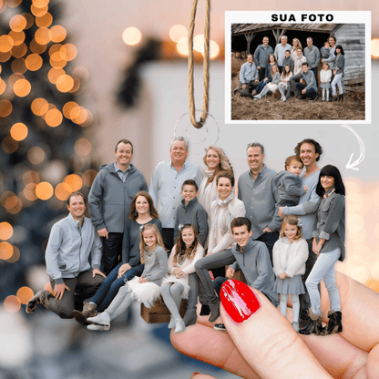 Adorno de Foto Personalizado Familiar - Regalo de Navidad para Miembros de la Familia