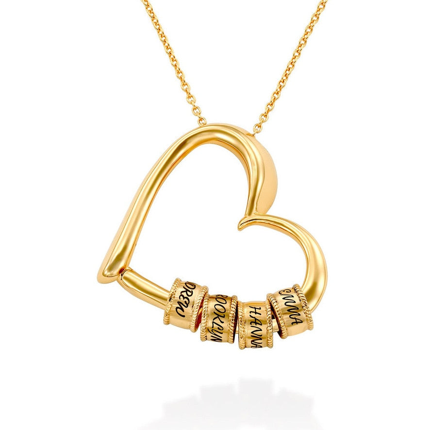 Collar Personalizado con Nombre – Dije Corazón de Acero Inoxidable