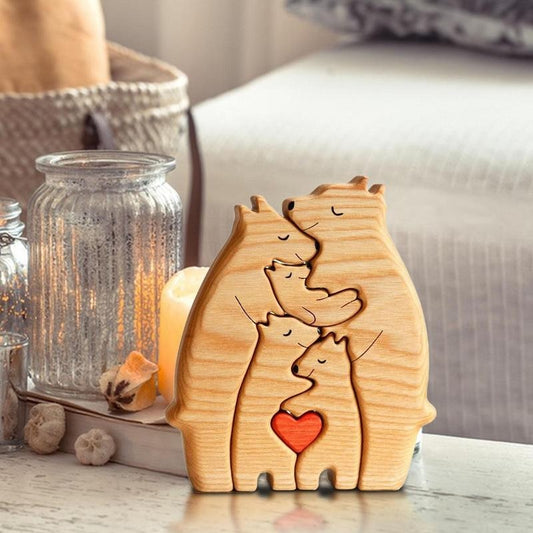 Sculpture « Famille d'ours » – L'étreinte qui nous unit (Bois sur mesure 🐻)
