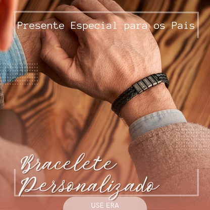 BRAZALETE DE CUERO NOMBRES™ PERSONALIZADO - Regalo para papá
