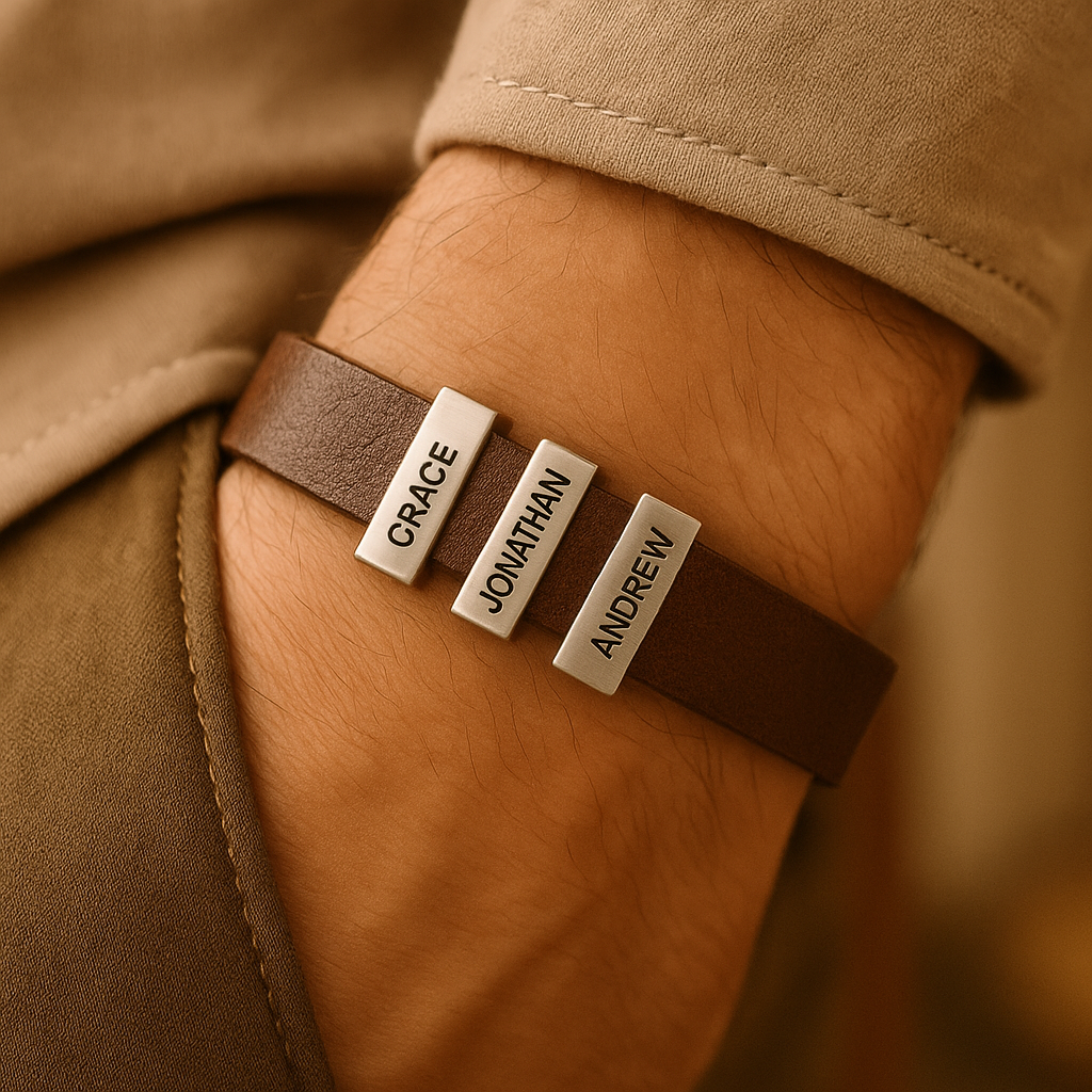 Pulsera Masculina con Nombres Grabados™