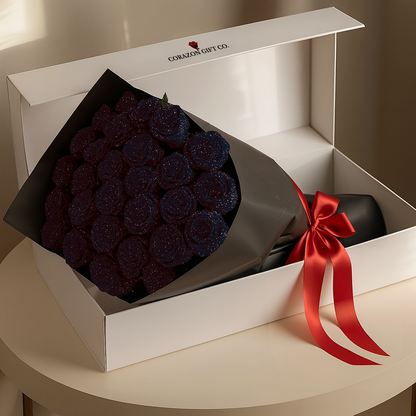 Ramo de rosas con purpurina