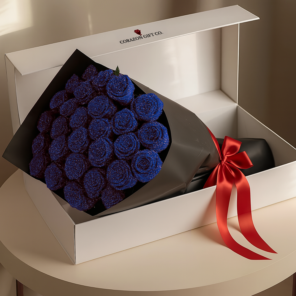 Ramo de rosas con purpurina