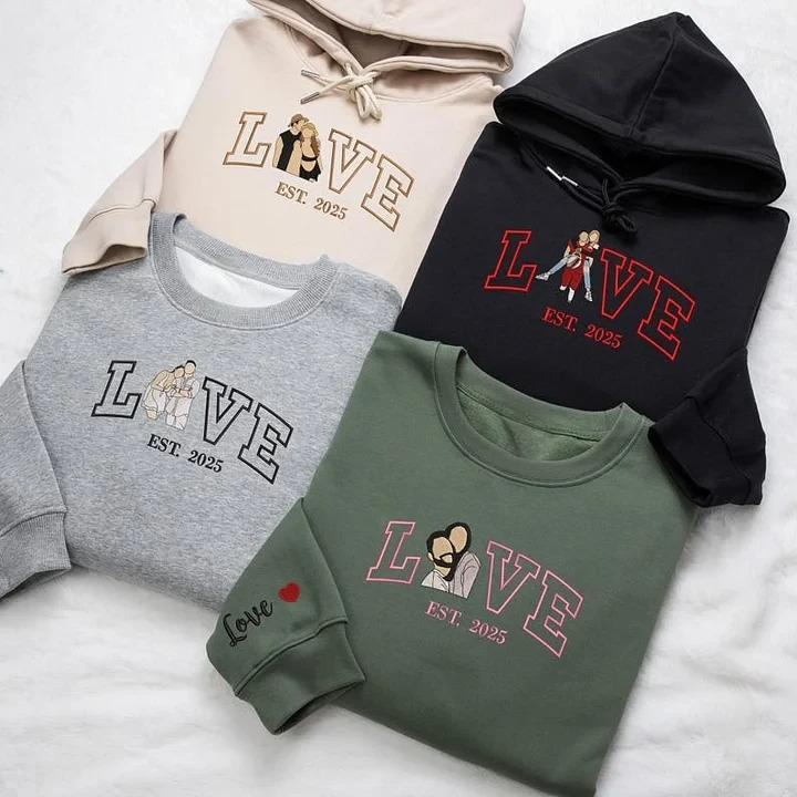 Sweat « Love » Personnalisé avec Photo | L'Amour en Traits Uniques