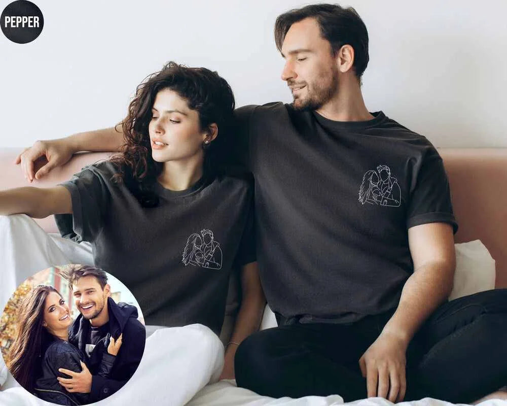 Camiseta personalizada con el diseño de la foto de la pareja