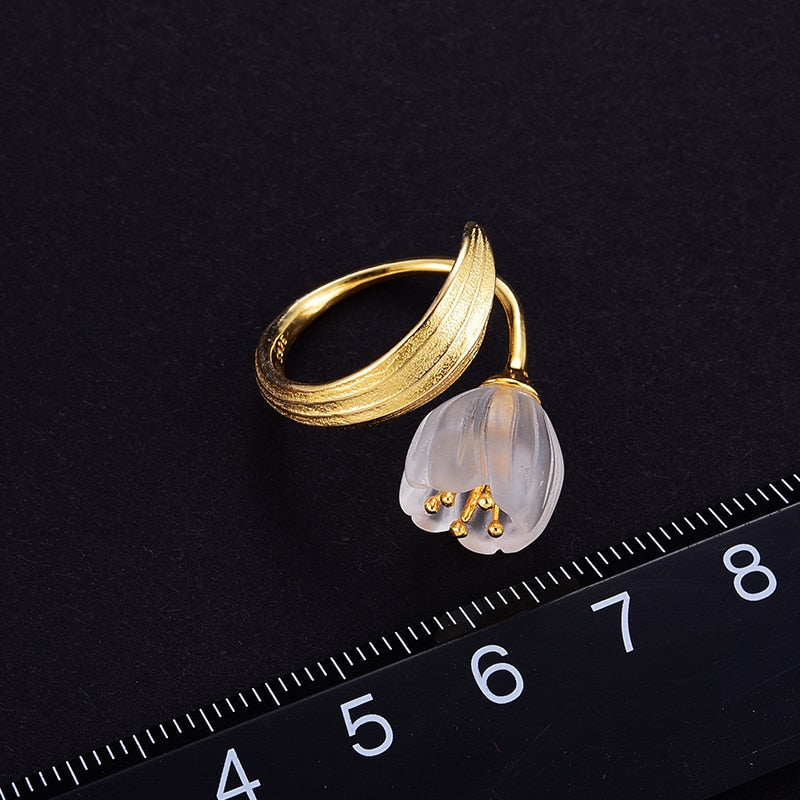 Anillo Flor de Lirios - Plata 925 - Ajustable
