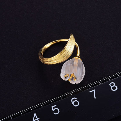 Anillo Flor de Lirios - Plata 925 - Ajustable