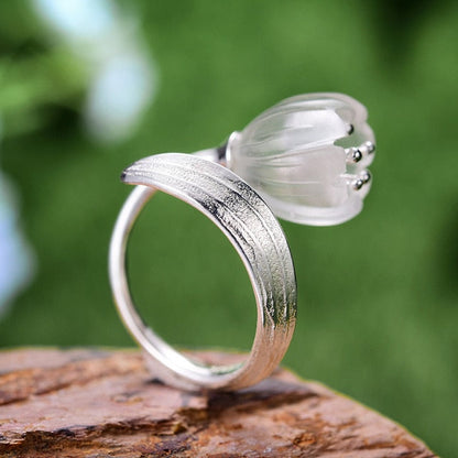 Anillo Flor de Lirios - Plata 925 - Ajustable