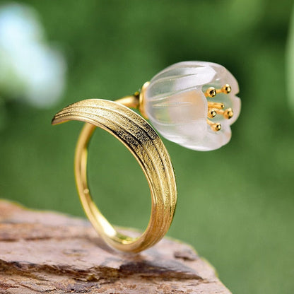 Anillo Flor de Lirios - Plata 925 - Ajustable