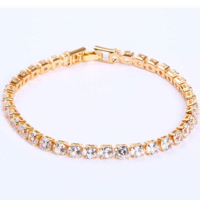 Pulsera con piedras de circonita cúbica de 4 mm