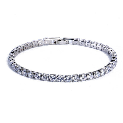 Pulsera con piedras de circonita cúbica de 4 mm