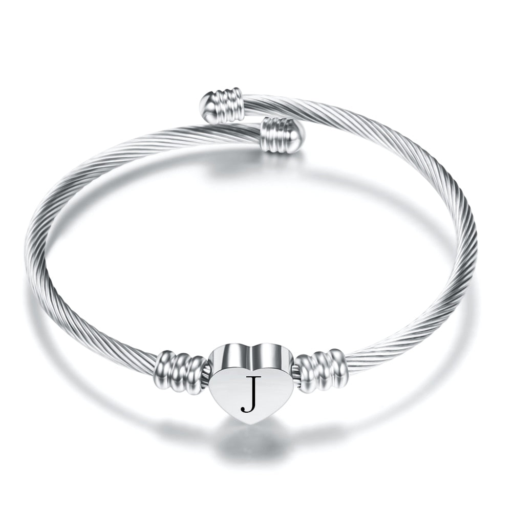 Bracelet Ajustable Lettre A à W - Argent 925