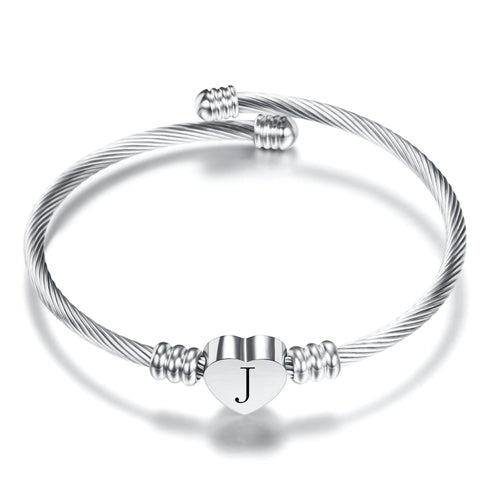 Bracelet Ajustable Lettre A à W - Argent 925