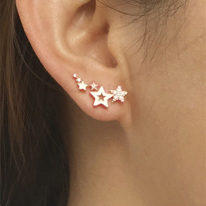 Pendiente de Estrella - Pequeña Piedra de Zirconia