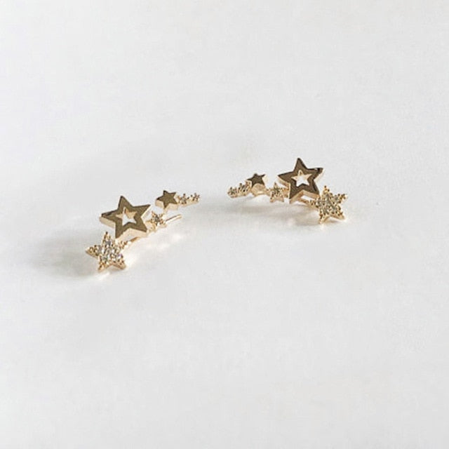 Pendiente de Estrella - Pequeña Piedra de Zirconia