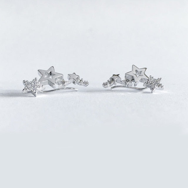 Pendiente de Estrella - Pequeña Piedra de Zirconia
