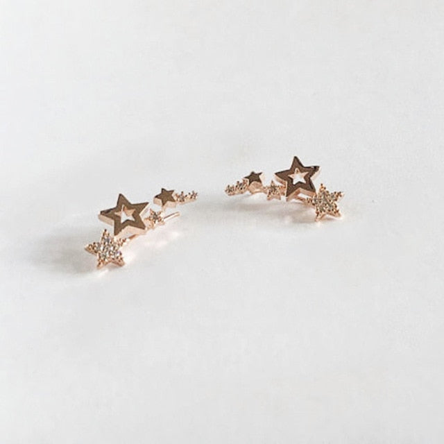 Pendiente de Estrella - Pequeña Piedra de Zirconia