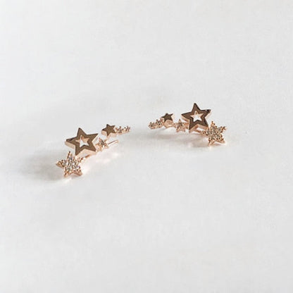 Pendiente de Estrella - Pequeña Piedra de Zirconia