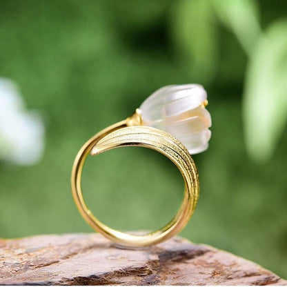 Anillo Flor de Lirios - Plata 925 - Ajustable