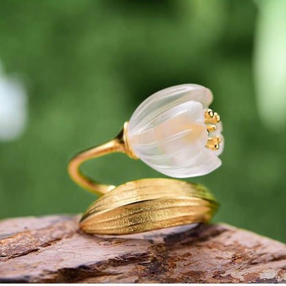 Anillo Flor de Lirios - Plata 925 - Ajustable