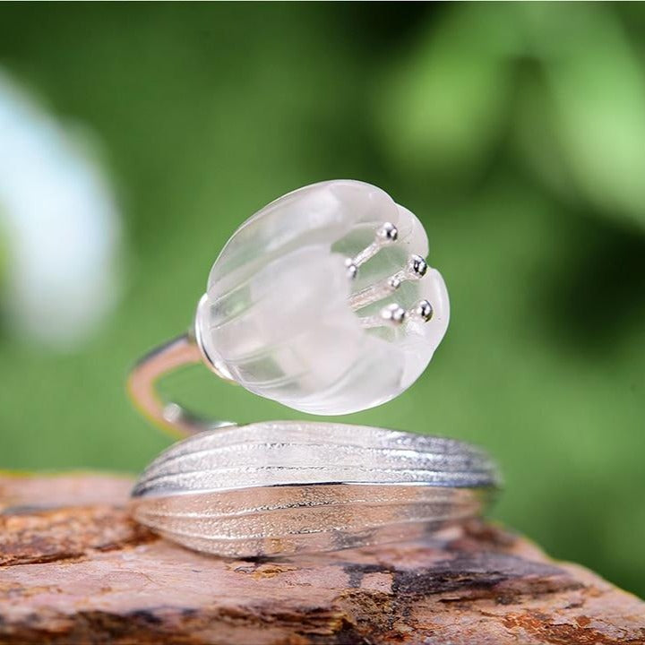 Anillo Flor de Lirios - Plata 925 - Ajustable