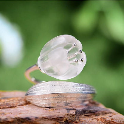 Anillo Flor de Lirios - Plata 925 - Ajustable
