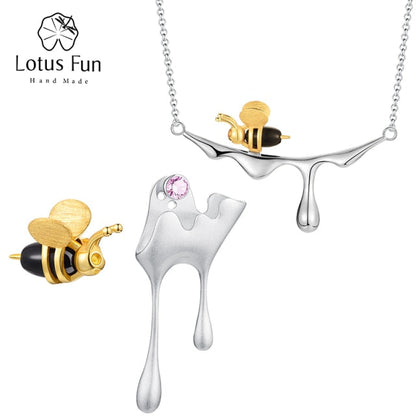 Collier « Doux Miel » – Le bijou de la Reine des Abeilles (Argent 925)