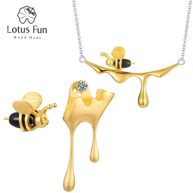 Collier « Doux Miel » – Le bijou de la Reine des Abeilles (Argent 925)