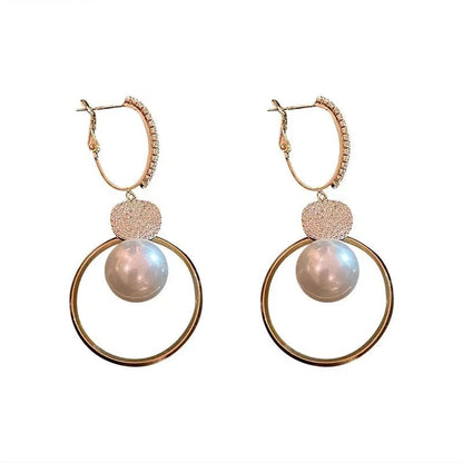 Aretes de perlas con circonitas