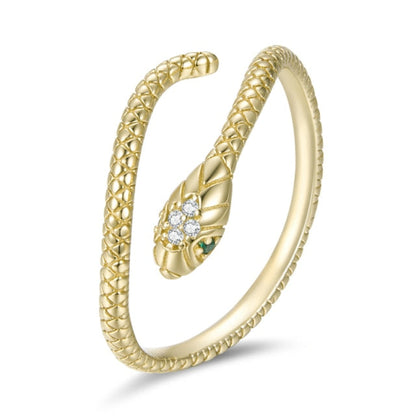 Anillo Ajustable De Serpiente - Plata 925