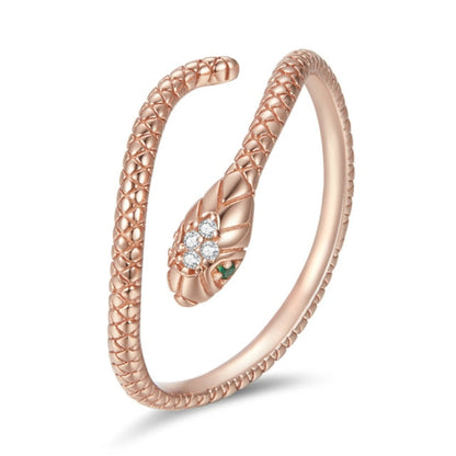 Anillo Ajustable De Serpiente - Plata 925