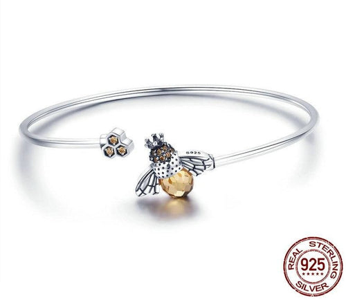Pulsera Bee Flies - Plata 925 - Piedra de Circonita - Edición Limitada