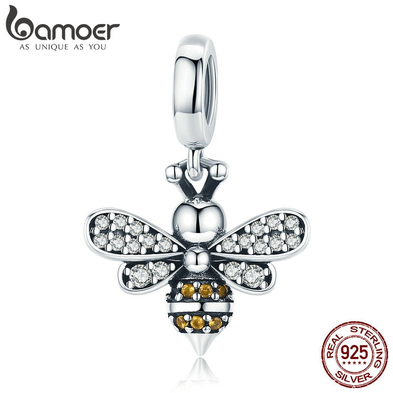Colgante De Abejita - Plata 925 - Pequeñas Piedras De Circonia