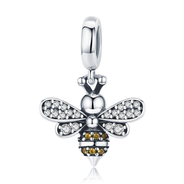Colgante De Abejita - Plata 925 - Pequeñas Piedras De Circonia