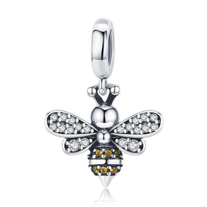 Colgante De Abejita - Plata 925 - Pequeñas Piedras De Circonia
